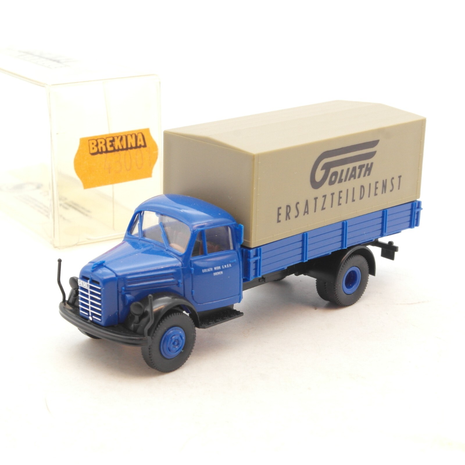 Brekina 1:87 43001 Borgward 4500 Pritsche Goliath Ersatzteildienst in OVP RG427