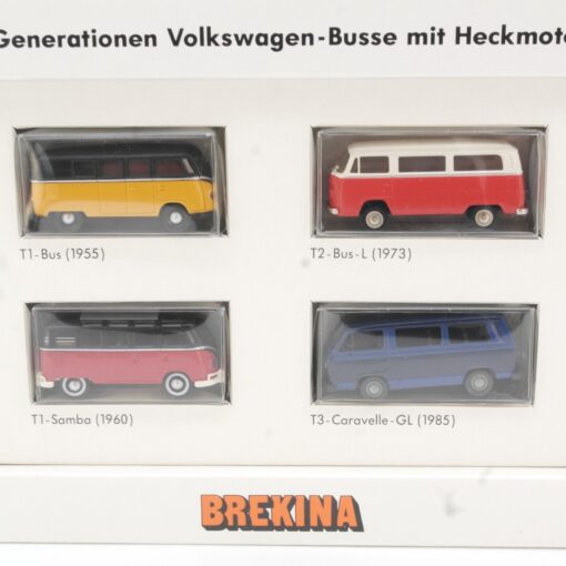 Brekina 1:87 9027 Set 3 Generationen VW Busse mit Heckmotor in OVP QR3612 – Bild 3