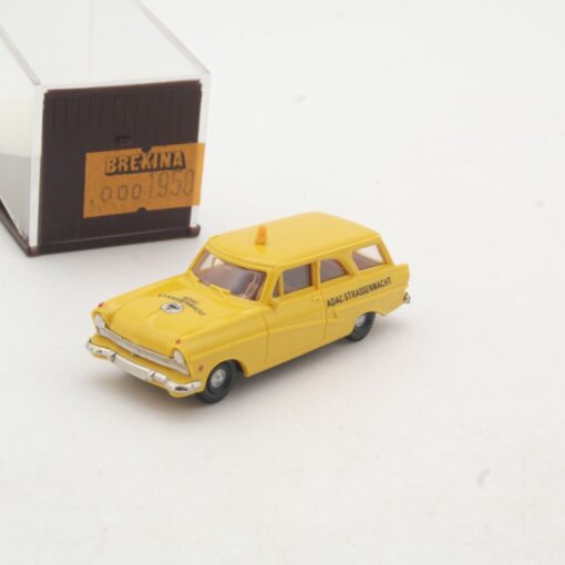 Brekina 1:87 Ford Taunus 17M ADAC Strassenwacht in EVP QR9408