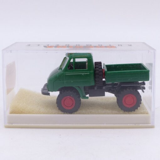 Brekina 1:87 Nr.: 39000 Unimog 411 Kurzpritsche grün, in OVP EB7206 – Bild 4