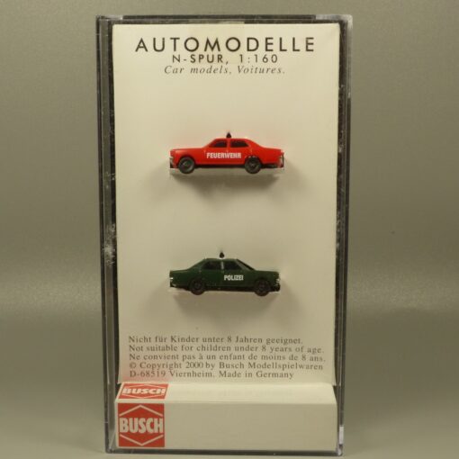Busch 1:160 N 8331 Opel Rekord Polizei und Feuerwehr 2er-Set in OVP EX6350 – Bild 4