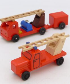 Erzgebirge Handarbeit 2 Holz-Modelle der Feuerwehr, siehe Bilder o. EB7860