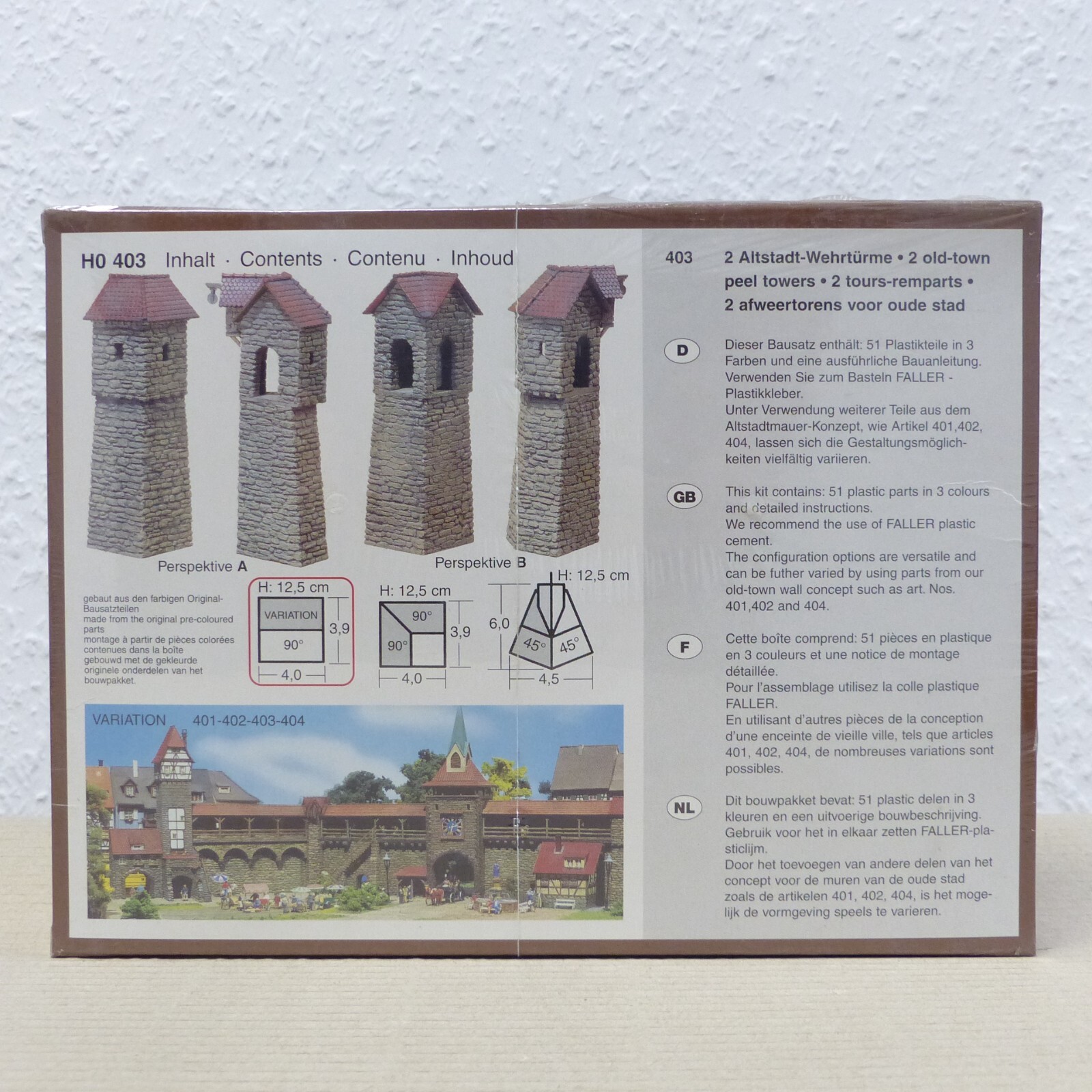 Faller H0 Bausatz 406 zwei Altstadt-Wehrtürme ungeöffnet in OVP EX3013 – Bild 3
