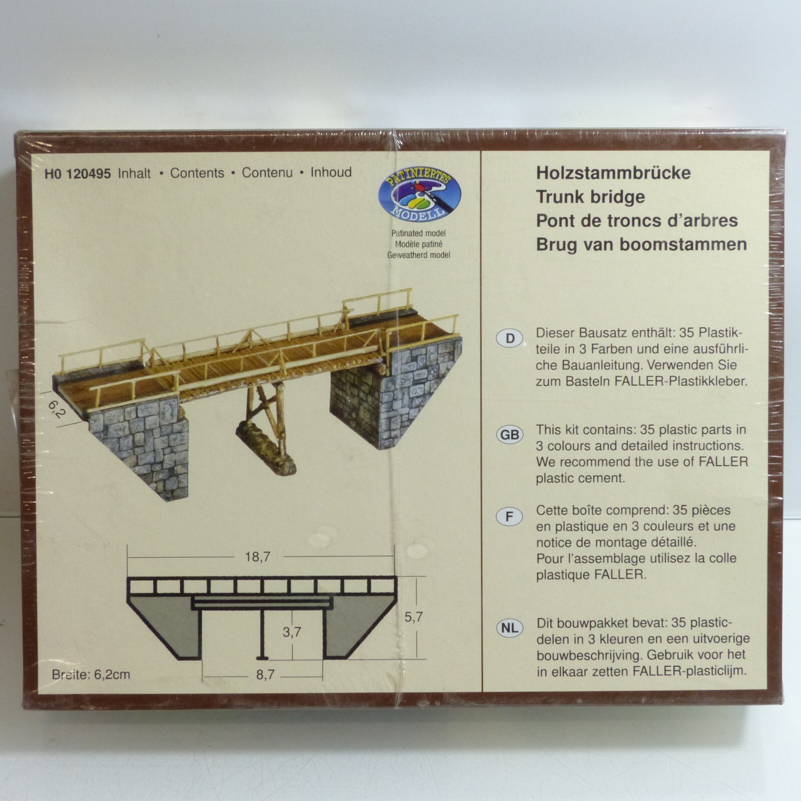 Faller H0 Bausatz Nr.: 120495 Holzstammbrücke - ungeöffnet, in OVP EX2429 – Bild 3