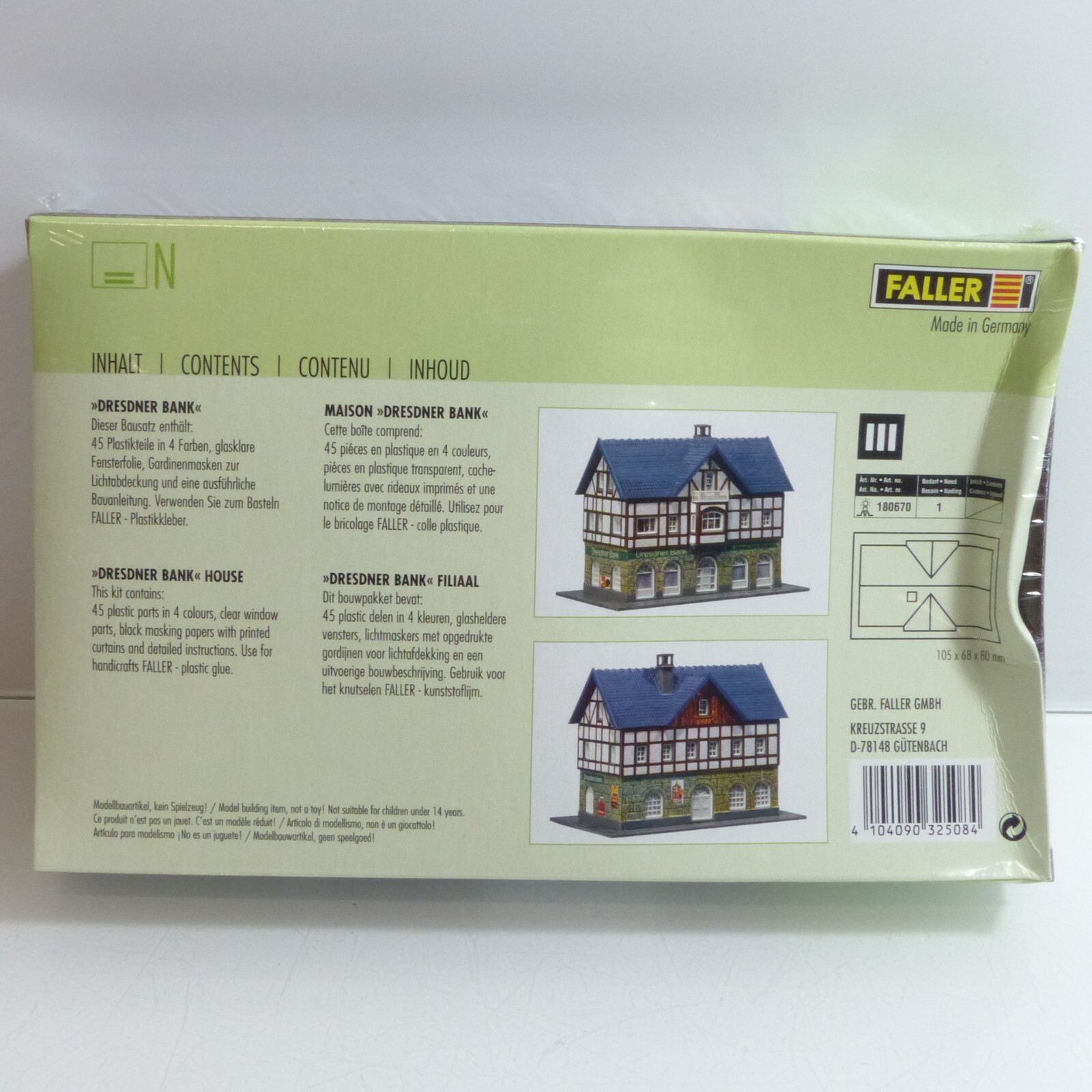 Faller Spur N Bausatz Nr.: 232508 Dresdner Bank - ungeöffnet, in OVP EX2541 – Bild 3
