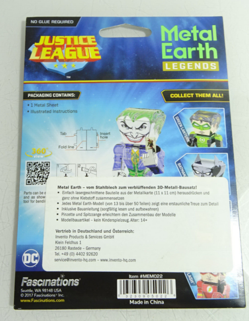 Fascinations Metall Earth Legends Bausatz 3 D Figur THE JOKER  in OVP AR8171 – Bild 3