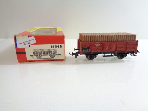 Fleischmann H0 1454 N AC Offener Güterwagen mit Holzladung der DB in OVP C760