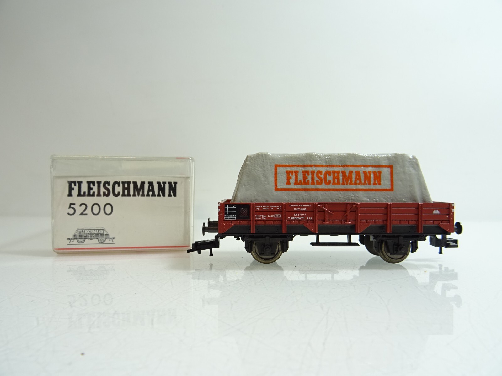 Fleischmann H0 5200 Niederbordwagen mit Ladung der DB in OVP PR1257 – Bild 3