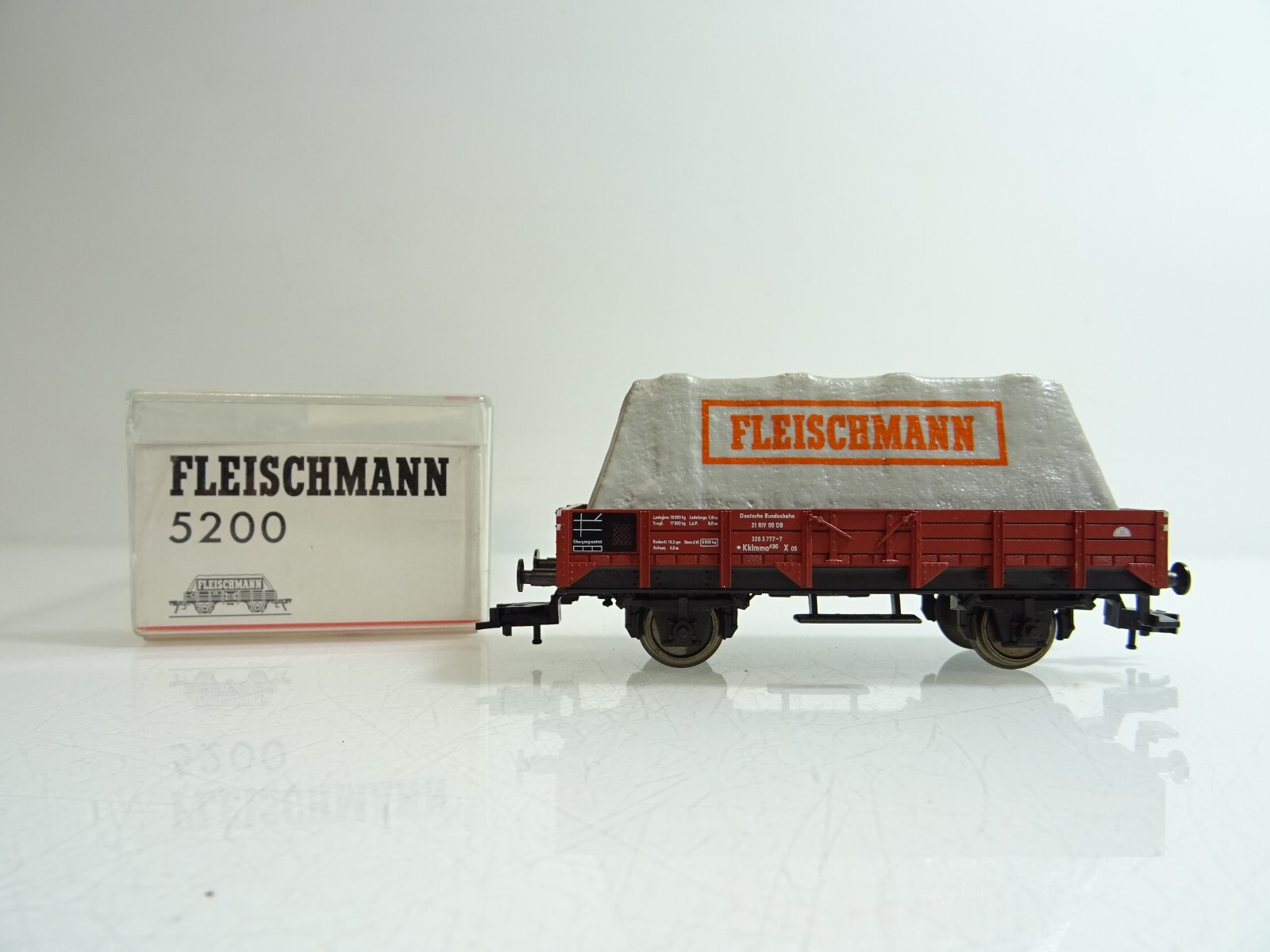 Fleischmann H0 5200 Niederbordwagen mit Ladung der DB in OVP PR1257