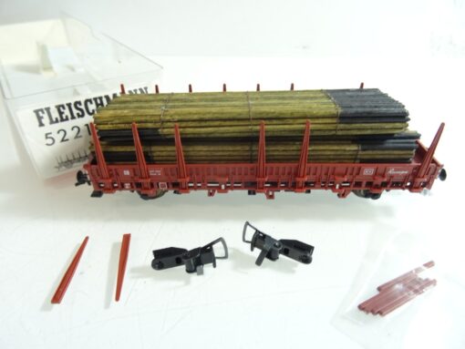 Fleischmann H0 5221 Rungenwagen mit Ladung der DB in OVP RR717