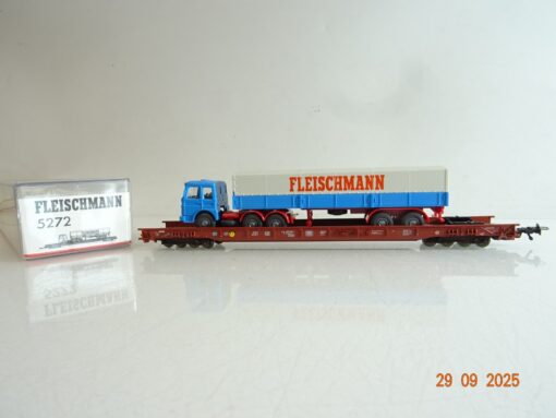 Fleischmann H0 5272 Niederflurwagen Fleischmann LKW der DB in OVP BH197
