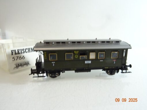 Fleischmann H0 5766 K Personenwagen 3. Klasse der DRG in OVP RR3481 – Bild 3