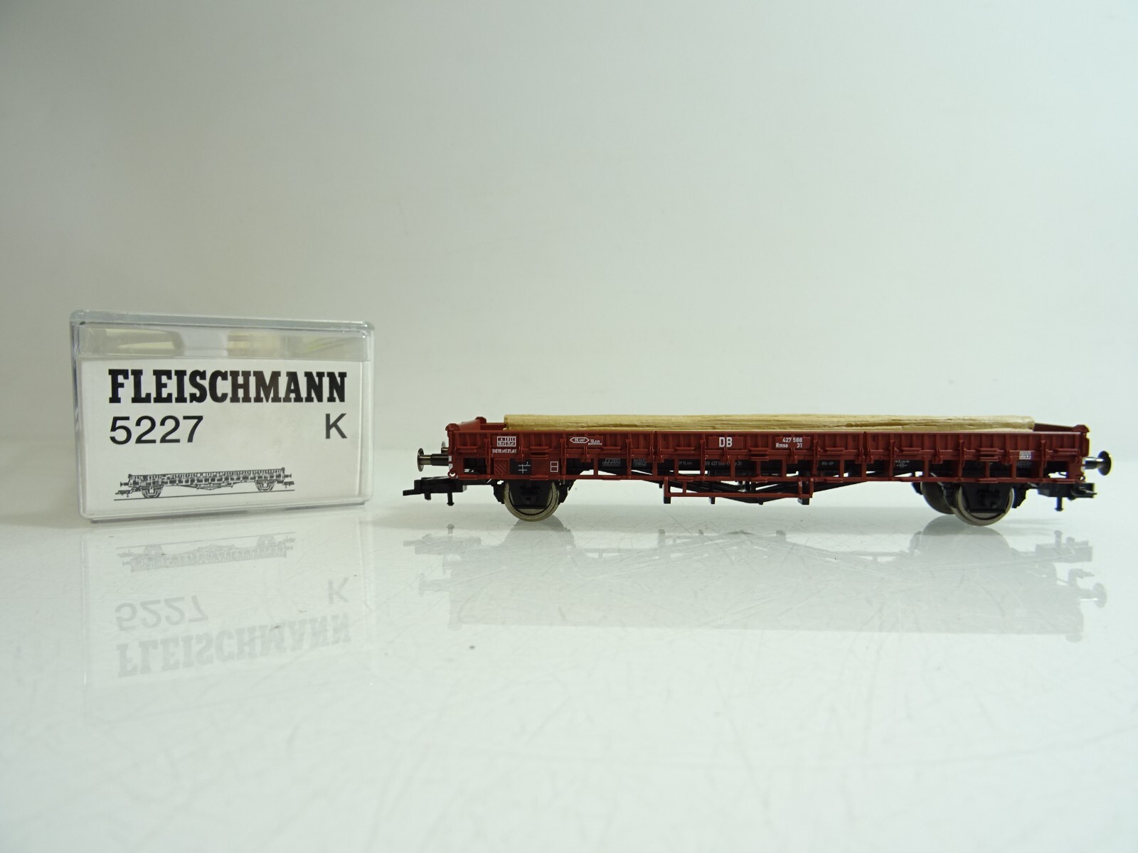 Fleischmann H0 K 5227 Rungenwagen mit Ladung der DB in OVP PR1208 – Bild 3