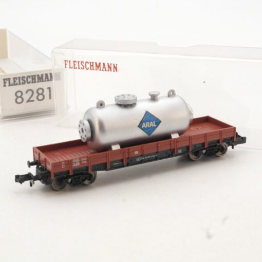 Fleischmann N 8281 Niederbordwagen mit Ladung Aral in OVP QR2474 – Bild 3