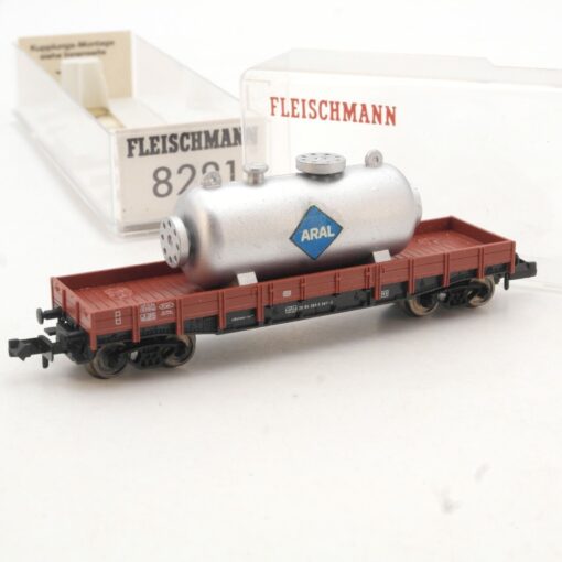 Fleischmann N 8281 Niederbordwagen mit Ladung Aral in OVP QR2474