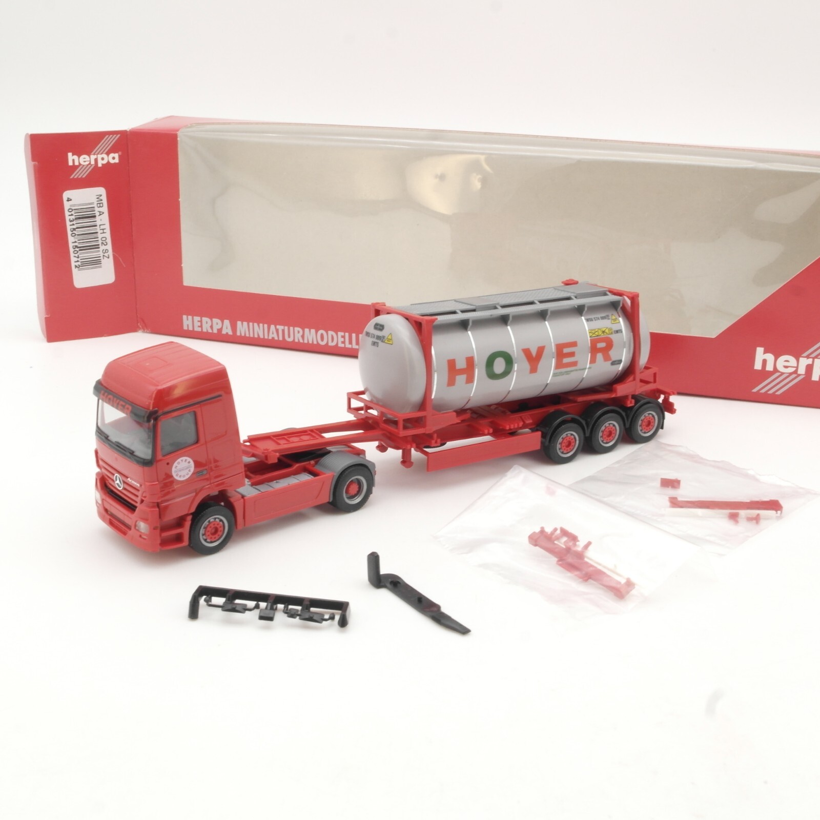 Herpa 1:87 150712 Actros LH '02 Tankcontainer-Sattelzug Hoyer in OVP QR7653