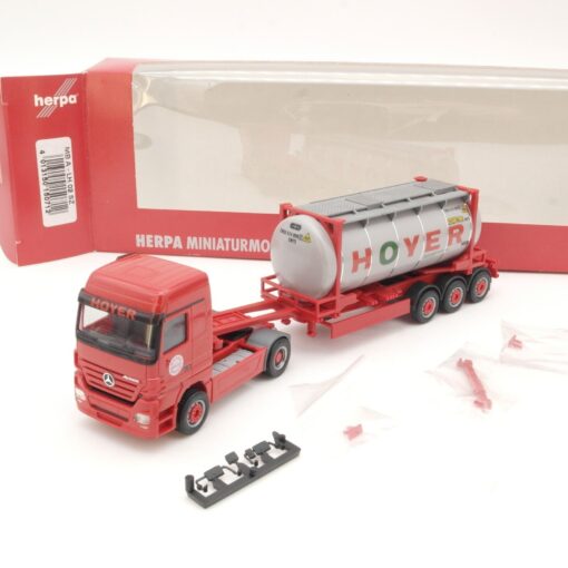 Herpa 1:87 150712 Actros LH '02 Tankcontainer-Sattelzug Hoyer in OVP QR7697