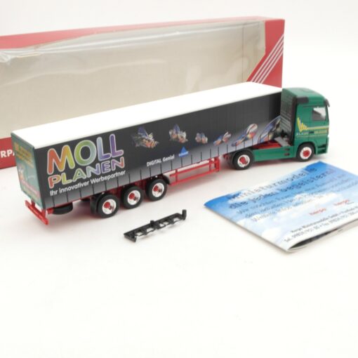Herpa 1:87 188876 MB Actros LH Sattelzug Moll Planen in OVP RI7907 – Bild 3