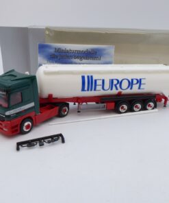 Herpa 1:87 MB Actros Kippsilo-Sattelzug LII Europe / Franz Fischer, in OVP EB93