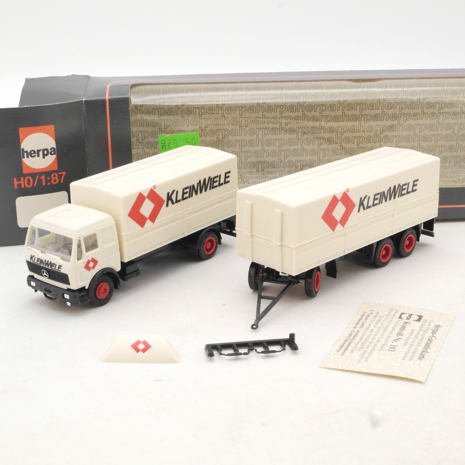 Herpa 1:87 MB NG Pritschen Hängerzug Kleinwiele in OVP QR1289