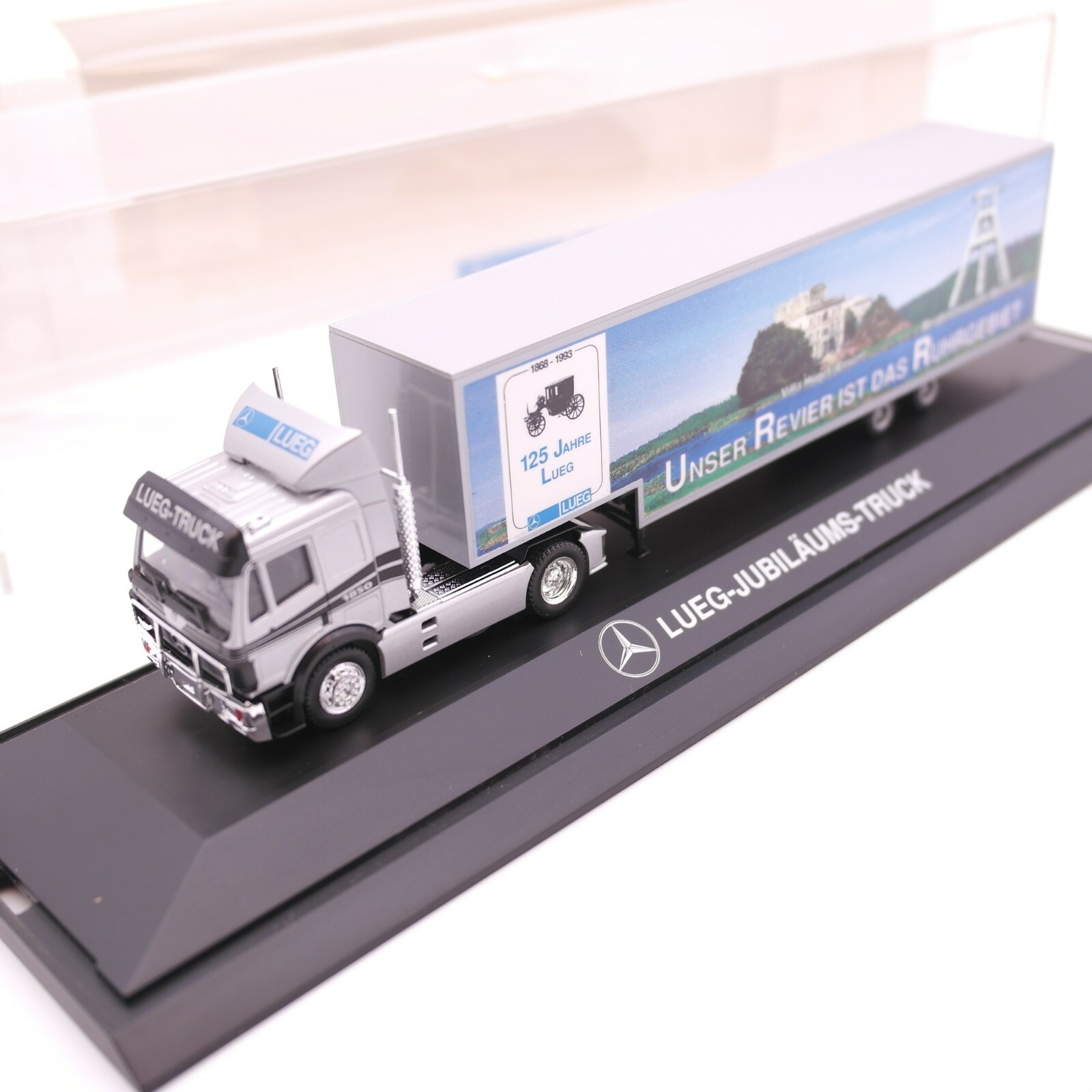 Herpa 1:87 MB SK Sattelzug Lueg-Jubiläums-Truck in OVP RT2681