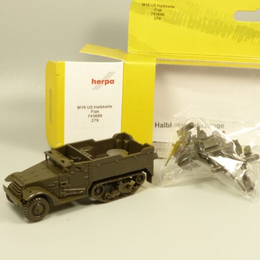Herpa Minitanks 1:87 743686 279 M16 US Halbkette Flak Militär in OVP EX7799