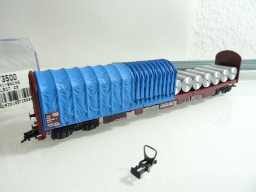 Jouef H0 673500 Güterwagen mit Plane und Stahlblech-Spulen der DB in OVP RR708 – Bild 3