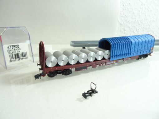 Jouef H0 673500 Güterwagen mit Plane und Stahlblech-Spulen der DB in OVP RR708