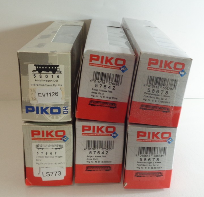 Konvolut Piko H0 Leerverpackung 6 Stück siehe Foto PK1989