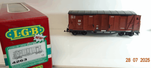LGB Spur G 4263 Gedeckter Güterwagen mit Bremserhaus siehe Foto in OVP PK55 – Bild 6