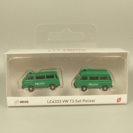 Lemke Minis 1:160 LC4333 VW T3 Set Polizei in OVP EX6176 – Bild 4