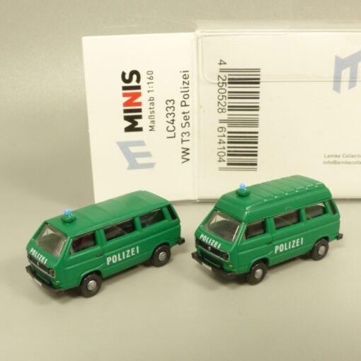 Lemke Minis 1:160 LC4333 VW T3 Set Polizei in OVP EX6176