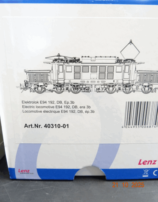 Lenz Spur 0 40310-01 Dampflok E 94 192 der DB Digital Sound in OVP JL3750 – Bild 4