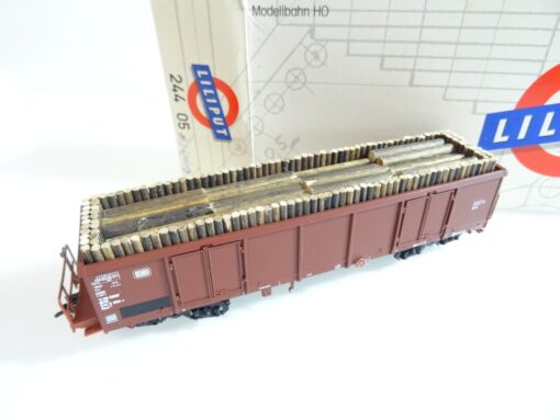 Liliput H0 244 05 Hochbordwagen mit Ladung der DB in OVP PR924