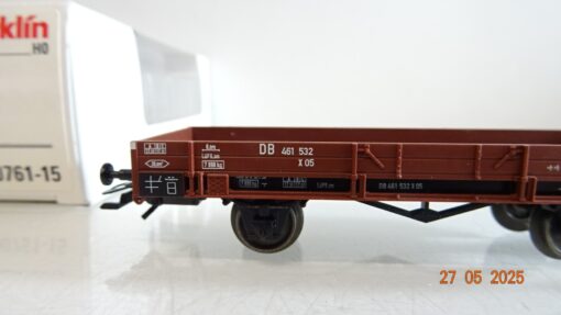Märklin H0 00761-15 Niederbordwagen ohne Lieferwagen der DB in OVP PR8076 – Bild 4