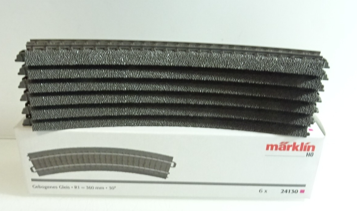 Märklin H0 24130 C Gleis gebogenes R1 360mm 6 Stück siehe Foto in OVP PK2948