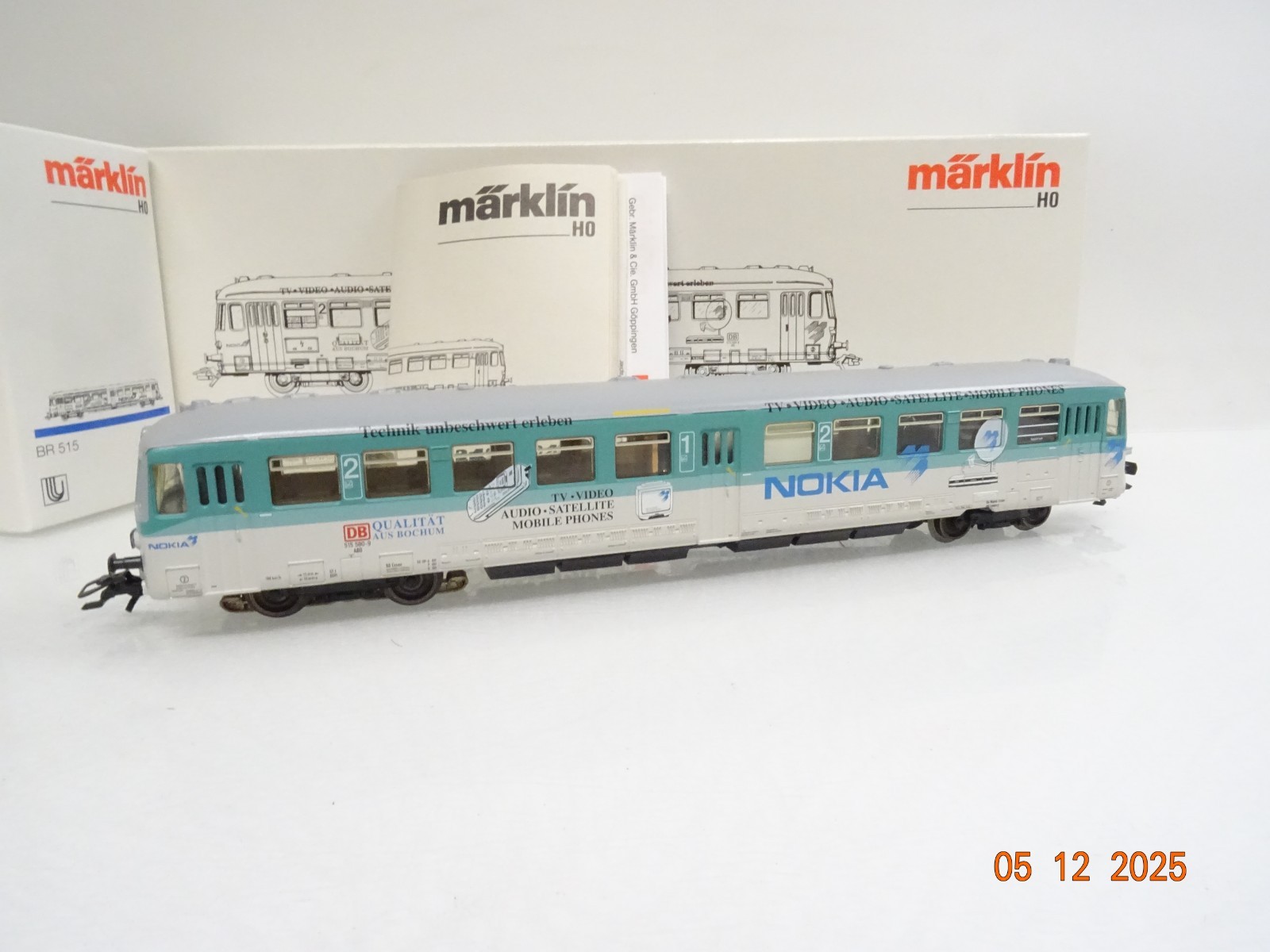 Märklin H0 3429 Akku-Triebwagen BR 515 Nokia der DB Delta in OVP JL4896