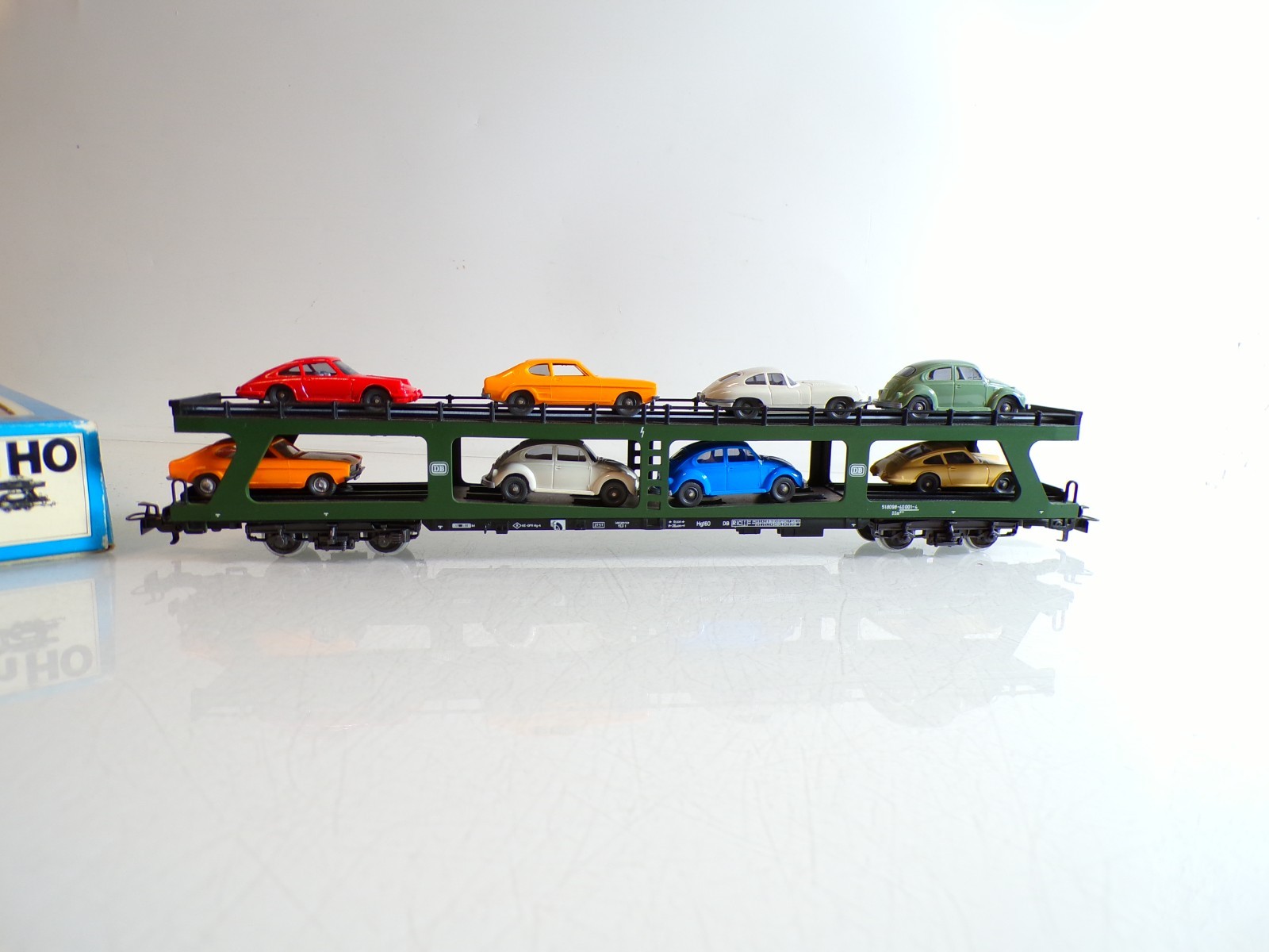 Märklin H0 4074 Autotransportwagen Autoreisezug mit 8 PKW´s der DB in OVP BH1512 – Bild 3