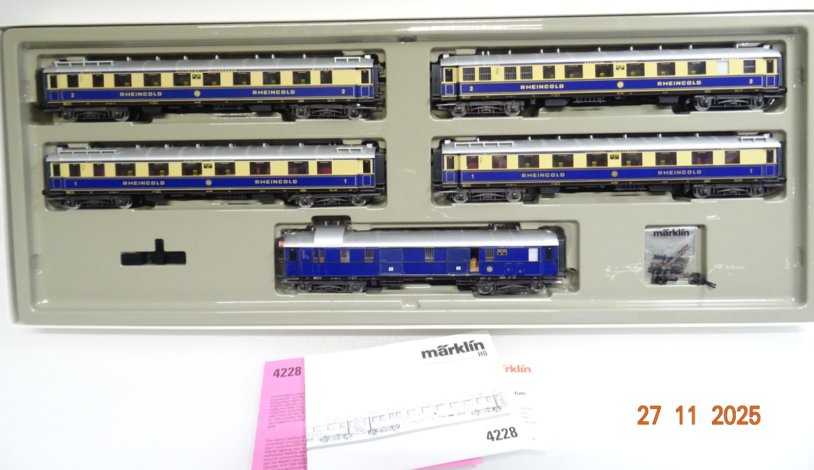 Märklin H0 4228 Wagen-Set 5tlg. Rheingold der DRG beleuchtet in OVP JL4737