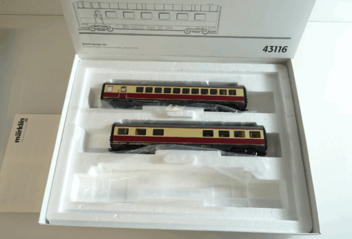 Märklin H0 43116 Schnellzugwagen-Set für Triebzug 602 2 tlg. d. DB in OVP PR9668