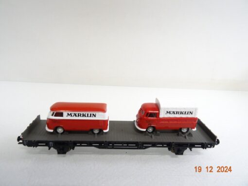 Märklin H0 45083 Flachwagen mit Ladung zwei VW Transporter der DB in OVP CK5003 – Bild 4