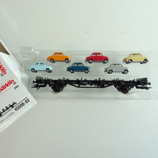 Märklin H0 45098-02 Autotransportwagen mit 6 PKW´s in OVP PR6858
