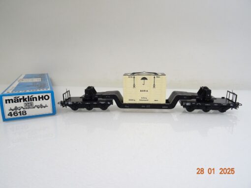 Märklin H0 4618 Tiefladewagen mit Großkiste der DB in OVP PR5557