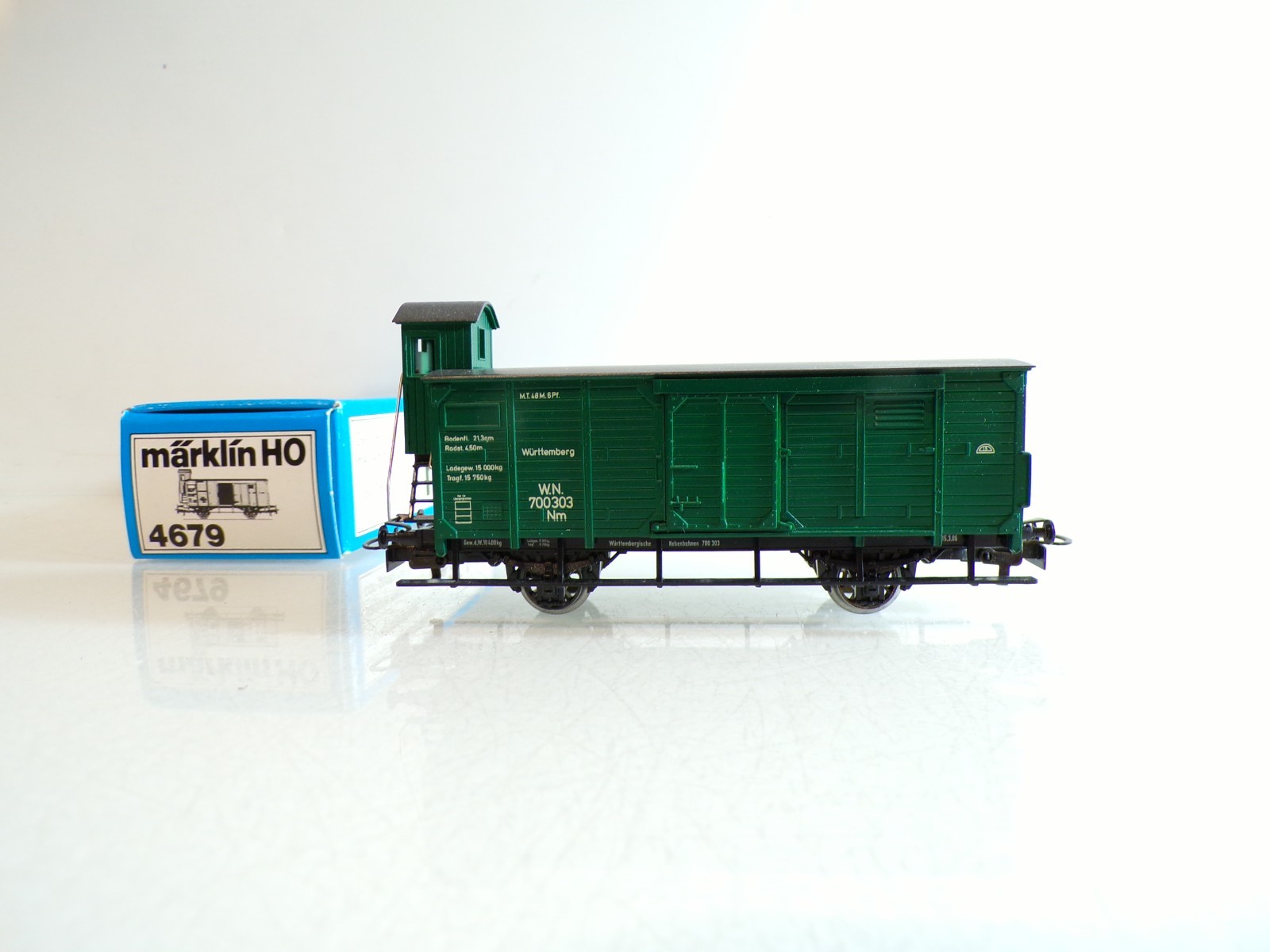 Märklin H0 4679 gedeckter Güterwagen mit Bremserhaus Württemberg in OVP BH1486 – Bild 3