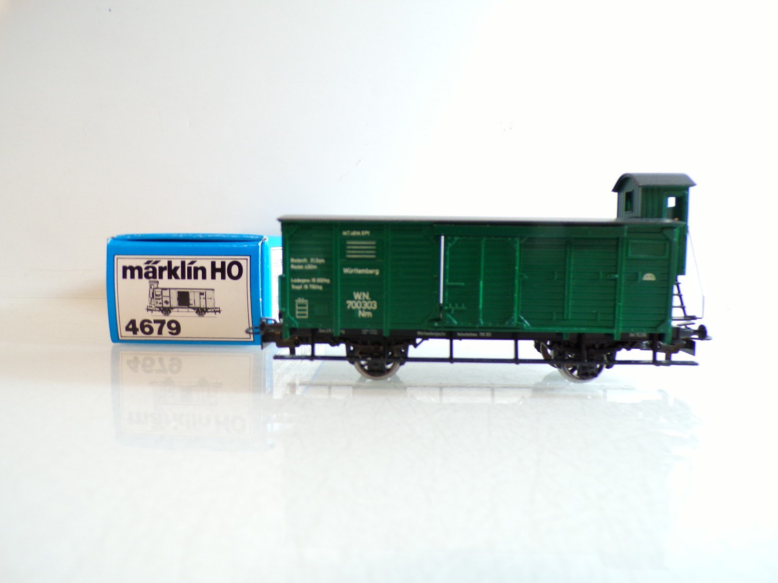 Märklin H0 4679 gedeckter Güterwagen mit Bremserhaus Württemberg in OVP BH1486