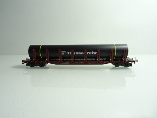 Märklin H0 47142-02 Rungenwagen mit Röhre Thyssenrohr der DB in OVP TF869 – Bild 3
