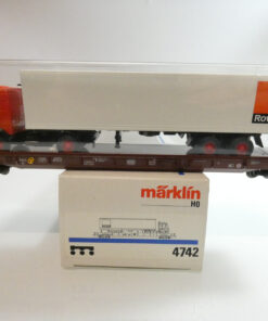 Märklin H0 4742 Niederflurwagen Rola mit LKW in OVP C324