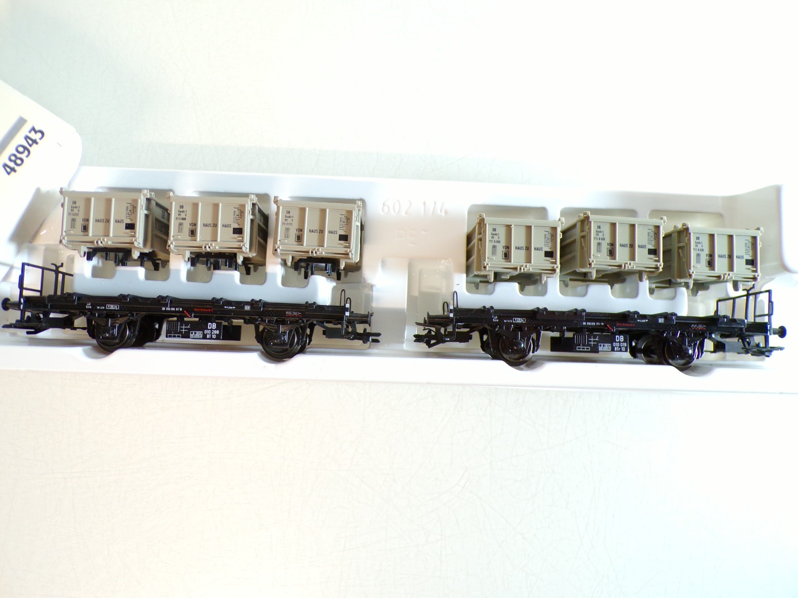 Märklin H0 48943 Behältertragwagen 2 St. von Haus zu Haus der DB in OVP BH1412 – Bild 3