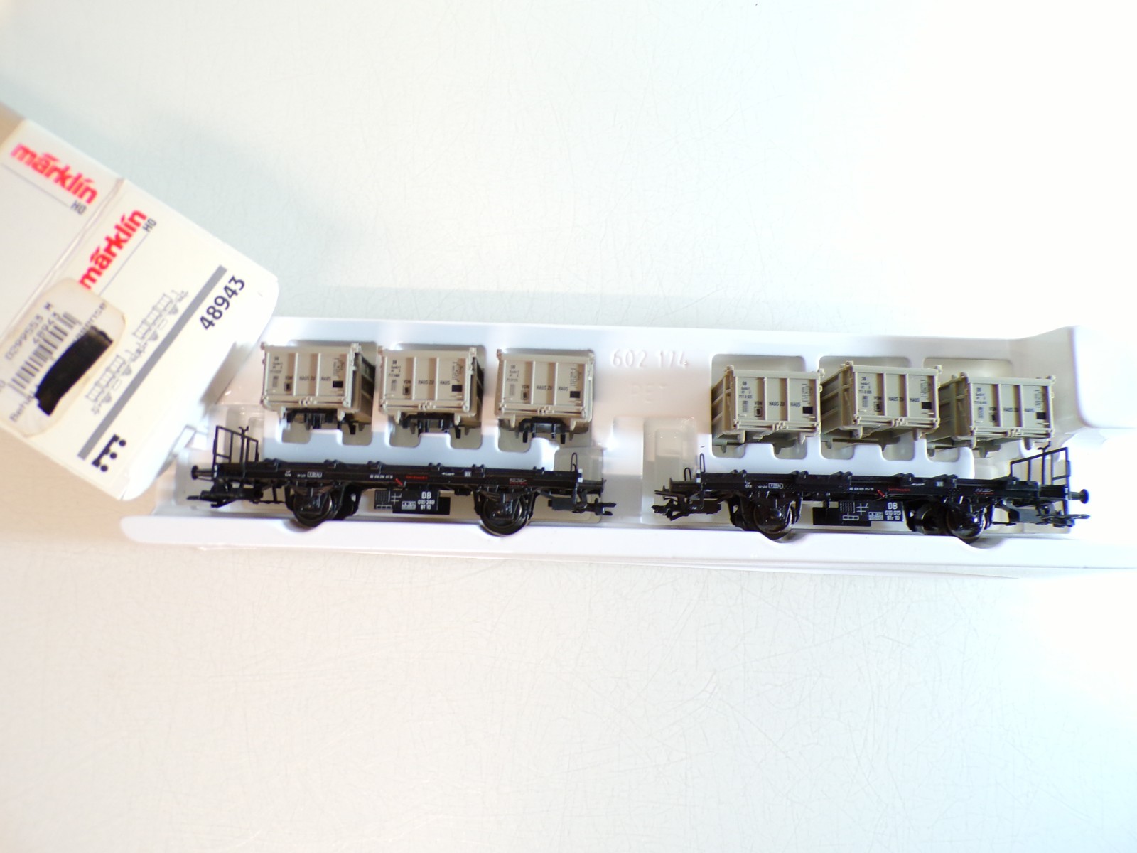 Märklin H0 48943 Behältertragwagen 2 St. von Haus zu Haus der DB in OVP BH1412