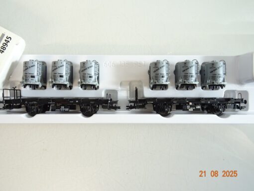 Märklin H0 48945 Wagen-Set Behältertragwagen 2 tlg. der DB in OVP PR9703 – Bild 3